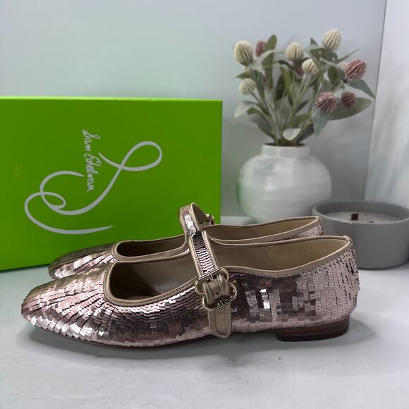 Sam Edelman Shoes - Sam Edelman Michaela Glamour Mary Jane Flats Gold Sequins Women's 10 Tried On
